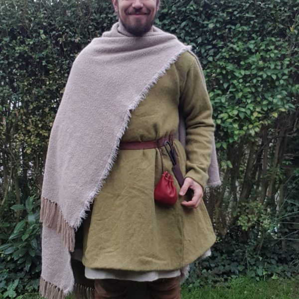 Mantel met geknoopte franje